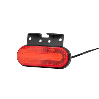 Avlangt rødt ADR markeringslys LED, 12-36V, brakett, ADR godkjent