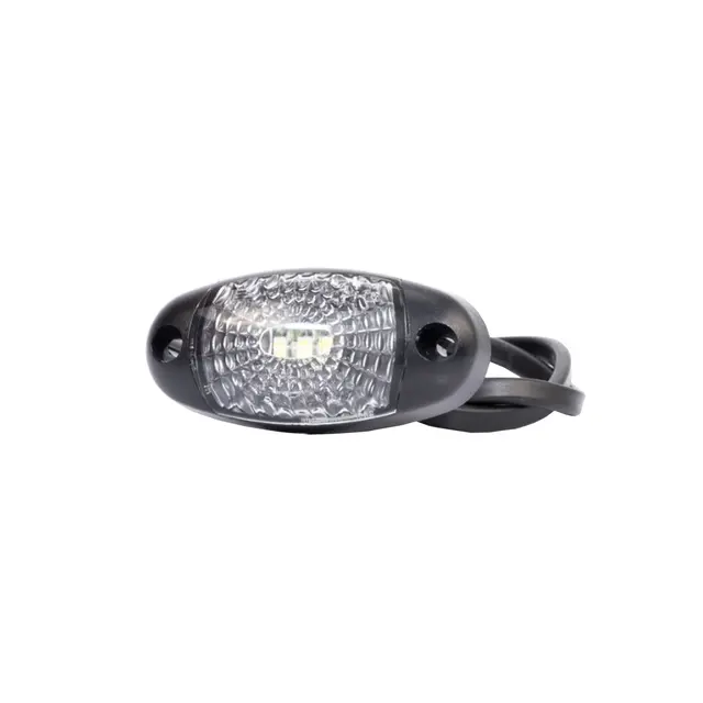 Ovalt, hvitt markeringslys LED, 12-36V 