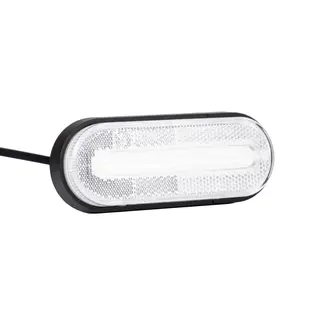 Avlangt, hvitt markeringslys LED, 12-36V, ADR godkjent