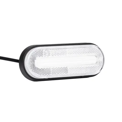 Avlangt, hvitt markeringslys LED, 12-36V, ADR godkjent