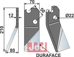 Fres kniv DURAFACE, venstre Moate