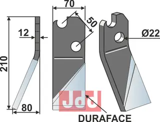 Fres kniv DURAFACE, venstre Moate