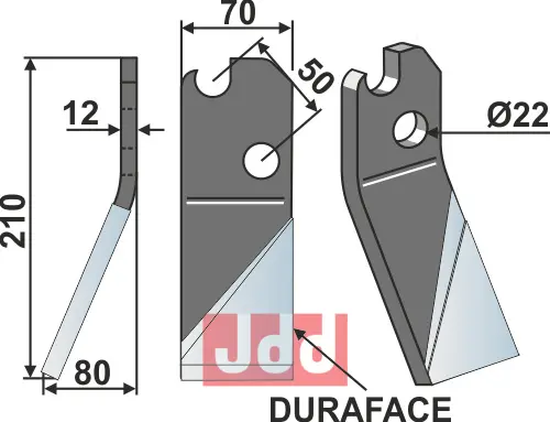 Fres kniv DURAFACE, venstre - JDD Utstyr