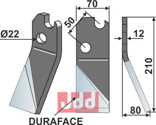 Fres kniv DURAFACE, høyre - JDD Utstyr