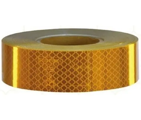 Gul E merket rigid reflekstape for hardt underlag pris pr meter