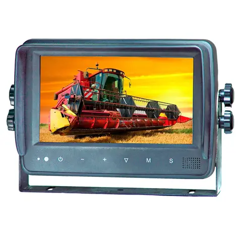 7" vanntett HD skjerm for 4 kamera med touch knapper og høyttaler