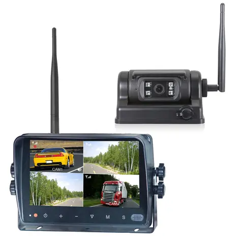 7&quot; tr&#229;dl&#248;st mobilt HD ryggekamerasett Mobilt &amp; brukervennlig - opptil 4 kamera