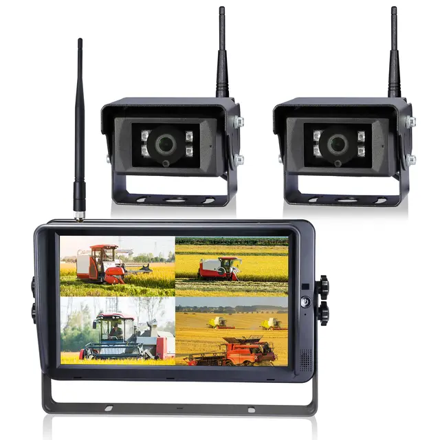 9" trådløst proff HD ryggekamerasett med 2 stk ryggekamera med HD bilde 