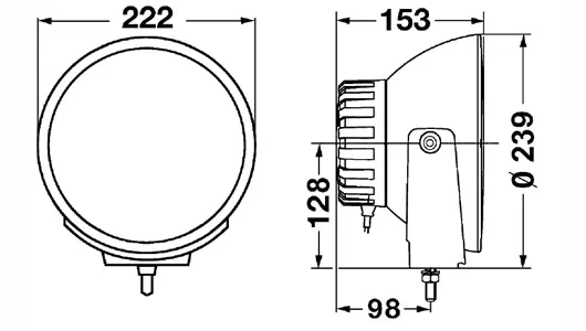 Hella Luminator Xenon 9" klassisk ekstralys for 12 volt