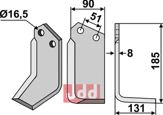Fres kniv h&#248;yre Howard