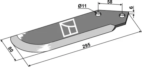 Vertikalskjærerkniv hull 11, avst. 58