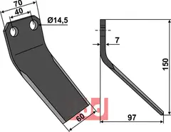 Fres kniv Maletti/Kverneland