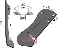 Skjær 410x6mm - høyre Röll