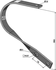 Tind 40x8 venstre til Lemken 40x8 mm - RUBIN 10