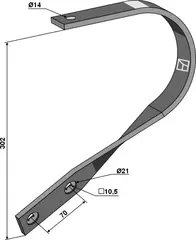 Tind 40x8 til Lemken 40x8 mm - RUBIN 10