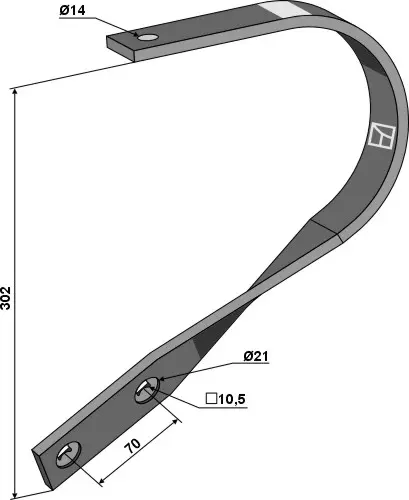 Tind 40x8 til Lemken 40x8 mm - RUBIN 10 