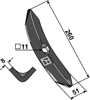 Share til Güttler Super Maxx Hole: 11, Lengde: 260 mm