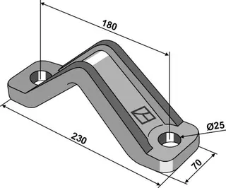Holder til grubber-stillmønner Ramme: 100x100, Hull: 25 mm