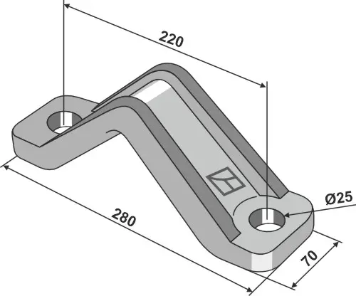 Holder til kultivator 120x120 ramme, 25mm hull 