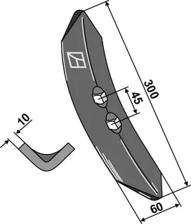 Skjær 300mm Tykkelse 10mm, arbeidsbredde 60mm