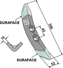 Plogskjær 300mm - DURAFACE Lengde 300 mm, Tykkelse 10 mm