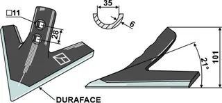 Sweep 200mm - DURAFACE Arbeidsbredde: 200mm, Tykkelse: 6mm
