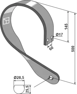 Fjærbelastet skaft til ukjent merke 90x13 mm, Lengde 500 mm
