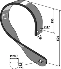 Fjærbelastet skaft venstre 80x80, Rebell classic T 2.0