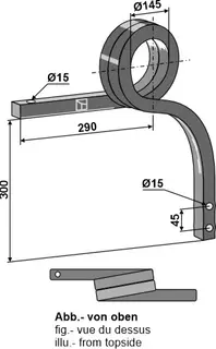Dobbel spiralfjær til ukjent Høyde: 300mm, Hull: 15mm