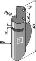 Slot shoe nozzle Høyde: 230mm, Hole: 9