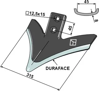 Ultrawing Gåsefot-skjær Bredde 315mm, hull 45