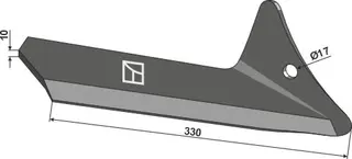 Gåsefot-skjær til Pöttinger Lengde 330 mm, tykkelse 10 mm