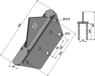 Furrow breaker til Alpego Lengde 300 mm, Bredde 54 mm