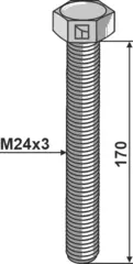 Bolt M24x3 - 8.8 M24x3, kvalitet 8.8