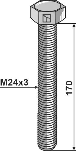 Bolt M24x3 - 8.8 M24x3, kvalitet 8.8 