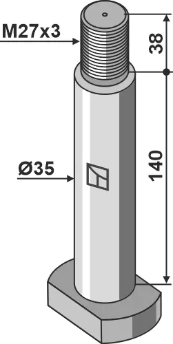 Pin Ø35 Gjengetype M27x3 