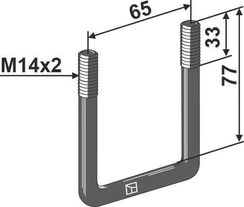 Stroppebolt M14x2 Lengde 33mm, M14x2 
