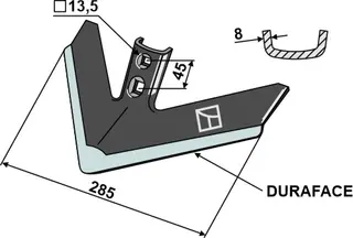 Sweep 285mm - Bednar, Maschio Arbeidsbredde 285mm, 13,5mm hull