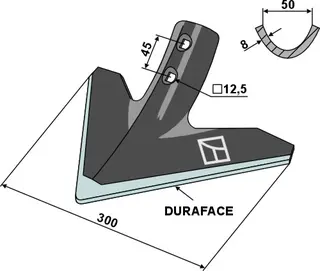 Sweep 300mm - DURAFACE Arbeidsbredde 300mm, hull 12,5mm
