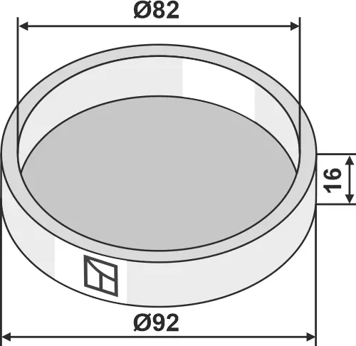 Nylonvasker til kultivator Ø92mm, lengde 16mm, hull 82mm 