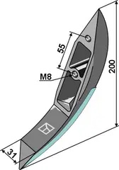 Etterløpsskodistributør Bomech Arbeidsbredde 31 cm, M8 gjenger