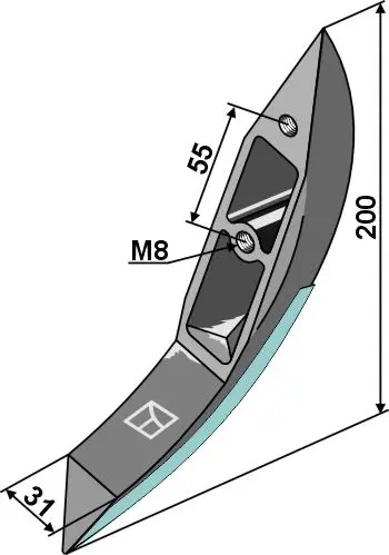 Etterløpsskodistributør Bomech Arbeidsbredde 31 cm, M8 gjenger 