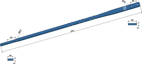 Bladfjær til Bomech L: 910mm, tykkelse: 5mm