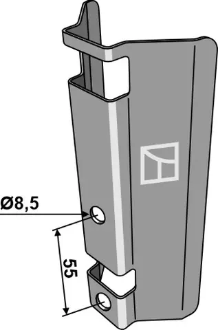 Bracket for trailing shoe Bomech Hull: 8,5 mm, avstand: 55 mm