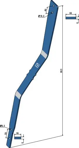 Bladfjær til Bomech Lengde: 683 mm, Hull: 8,5 mm 