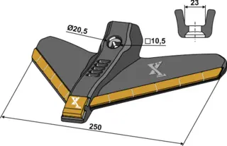 Gåsefotskjær til Lemken 250 mm - 10,5 mm hull