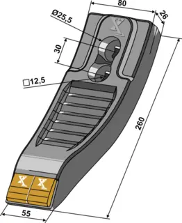 Point - Hard metal til Väderstad Lengde 260mm, type Hartmetall