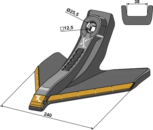 Feiekost 240 mm til Väderstad Bredde 240 mm - Hartmetall 