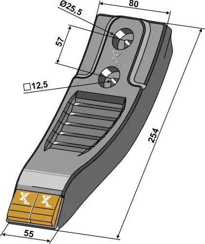 Hardmetallspiss til Agro masz Ø12,5 x 254 mm - Hardmetall 