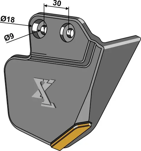 Furrowformer i hardmetall til Amazone Herdet metall - Ø9-18 mm, 30 mm avstand 
